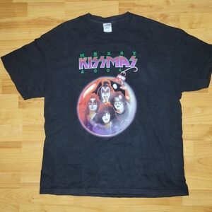 Vintage KISS 2004 Merry KISSmas Tennessee River, Black Band T-Shirt XL